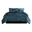 Benjara 7 Piece King Comforter Set with Shimmering Appeal- Blue