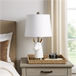 Benjara Metal Table Lamp with Llama Animal Head- White