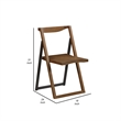 Benjara Curved Trim Panel Back Foldable Chair - Brown (Set of 2)
