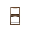 Benjara Curved Trim Panel Back Foldable Chair - Brown (Set of 2)