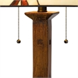 Benjara Table Lamp with Shade and Floral Accent- Multicolor
