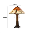 Benjara Table Lamp with Shade and Floral Accent- Multicolor