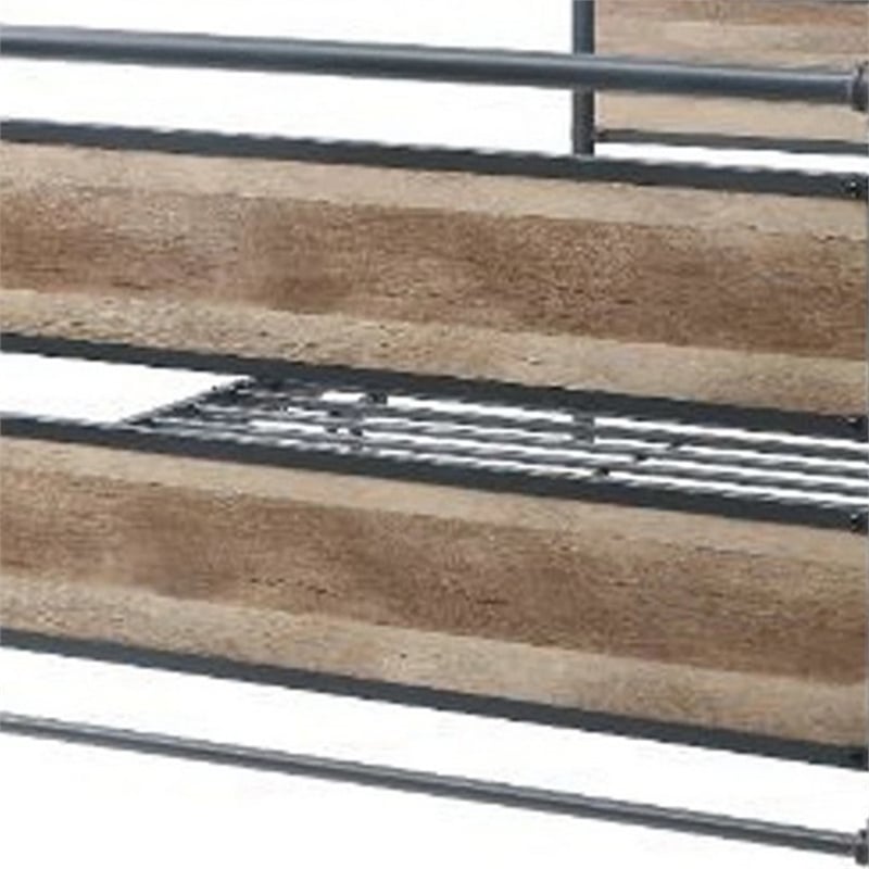 Benjara Metal Framed Full Bed- Brown and Gray