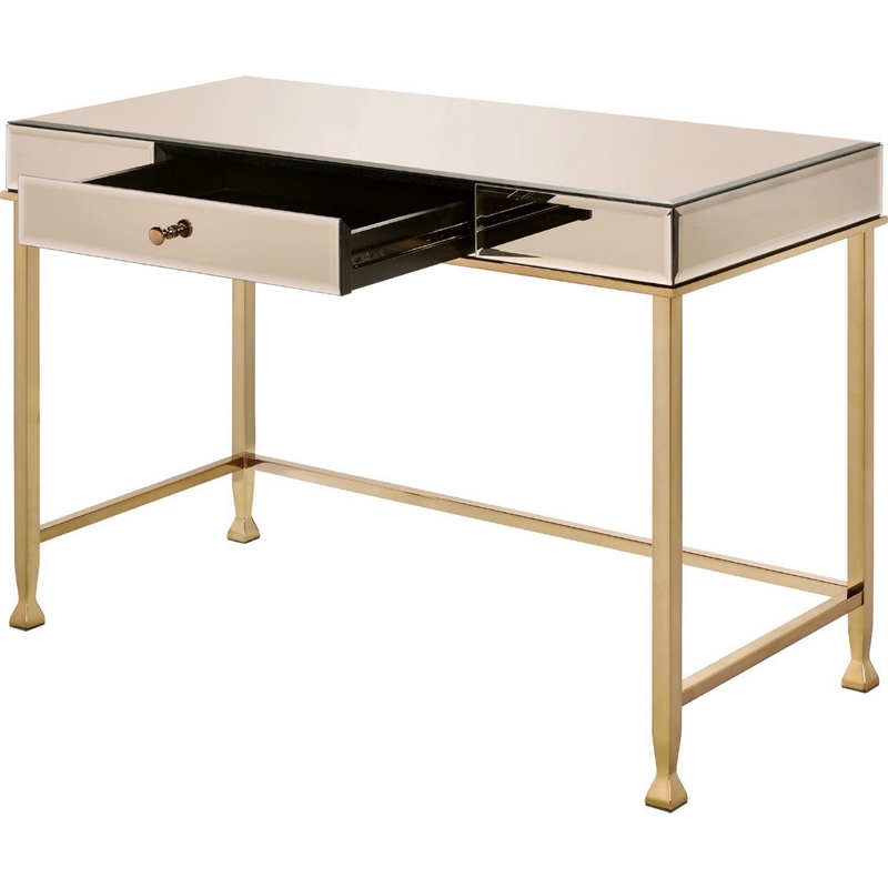 Benjara Rectangular Storage Writing Desk- Pink