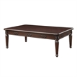 Benjara Coffee Table with Traditional Style and Turned Legs- Espresso Brown