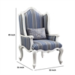 Benjara Chair with Wingback and Resin Queen Anne Legs- Blue