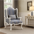 Benjara Chair with Wingback and Resin Queen Anne Legs- Blue