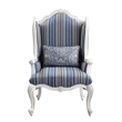Benjara Chair with Wingback and Resin Queen Anne Legs- Blue