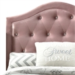 Benjara Full Bed with Button Tufted Arched Headboard- Pink