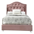 Benjara Full Bed with Button Tufted Arched Headboard- Pink