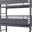 Benjara Twin Over Twin Over Full Bunk Bed with Metal Frame- Gray