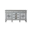 Benjara Server with 6 Mirrored Drawers and 2 Single Doors- Silver