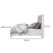 Benjara Queen Bed with Channel Tufted Fabric Padding- White and Gray