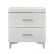 Benjara Nightstand with 2 Drawers and Bar Handle- White