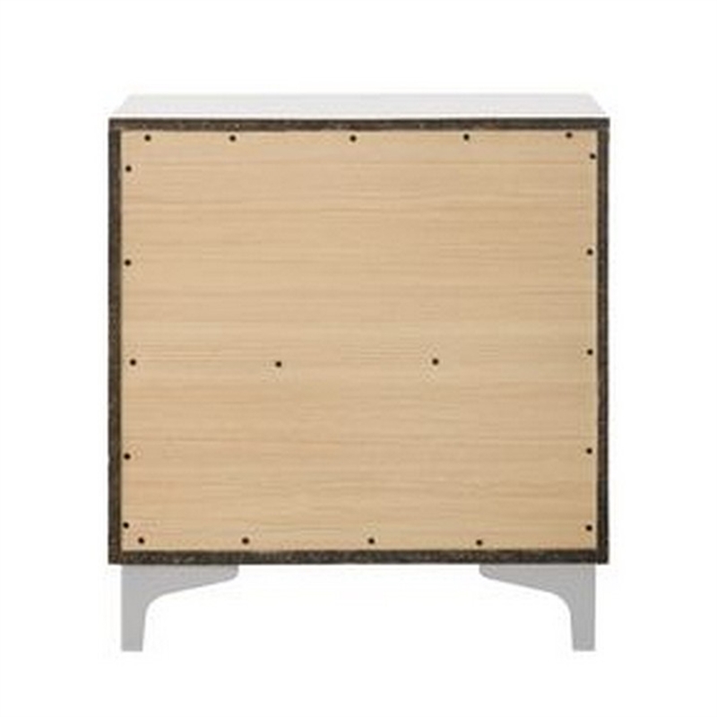 Benjara Nightstand with 2 Drawers and Bar Handle- White