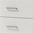 Benjara Nightstand with 2 Drawers and Bar Handle- White