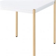 Benjara End Table with Metal Tube Legs- White and Gold