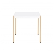 Benjara End Table with Metal Tube Legs- White and Gold