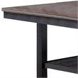 Benjara Dining Table with Rectangular Wooden Top and Open Shelf- Dark Brown