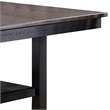 Benjara Dining Table with Rectangular Wooden Top and Open Shelf- Dark Brown