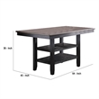 Benjara Counter Height Table with 2 Open Shelves- Dark Brown