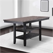Benjara Counter Height Table with 2 Open Shelves- Dark Brown