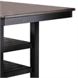 Benjara Counter Height Table with 2 Open Shelves- Dark Brown