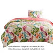 Benjara Aulne 2 Piece Twin Quilt Set with Leaf Print- Multicolor