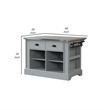 Benjara Kitchen Island with Metal Top and 2 Drawers- Gray