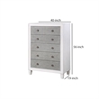 Benjara Chest with 5 Drawers and Diamond Pull- Gray