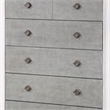 Benjara Chest with 5 Drawers and Diamond Pull- Gray