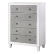 Benjara Chest with 5 Drawers and Diamond Pull- Gray