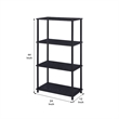 Benjara Bookshelf with Black Metal Frame- Black