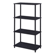 Benjara Bookshelf with Black Metal Frame- Black