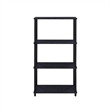 Benjara Bookshelf with Black Metal Frame- Black