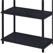 Benjara Bookshelf with Black Metal Frame- Black