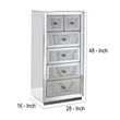 Benjara Storage Cabinet with 6 Drawers and Faux Diamond Inlays- Silver