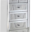 Benjara Storage Cabinet with 6 Drawers and Faux Diamond Inlays- Silver