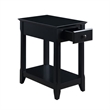 Benjara Accent Table with 1 Drawer and Bottom Shelf- Black