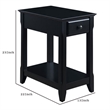 Benjara Accent Table with 1 Drawer and Bottom Shelf- Black