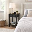 Benjara Accent Table with 1 Drawer and Bottom Shelf- Black
