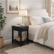 Benjara Accent Table with 1 Drawer and Bottom Shelf- Black