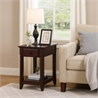 Benjara Accent Table with 1 Drawer and Bottom Shelf- Brown