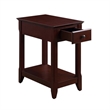 Benjara Accent Table with 1 Drawer and Bottom Shelf- Brown