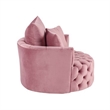 Benjara Swivel Accent Chair with Curved Design and Button Tufting- Pink