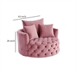 Benjara Swivel Accent Chair with Curved Design and Button Tufting- Pink