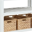 Benjara 3 Tier Kitchen Island with 3 Seagrass Removable Baskets- White