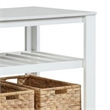 Benjara 3 Tier Kitchen Island with 3 Seagrass Removable Baskets- White