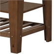 Benjara 4 Tier Kitchen Isl& with Slatted Shelves & Side Handle- Brown & White
