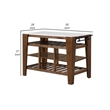 Benjara 4 Tier Kitchen Isl& with Slatted Shelves & Side Handle- Brown & White
